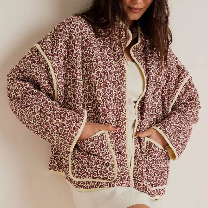 Quilted Floral Cotton Coat