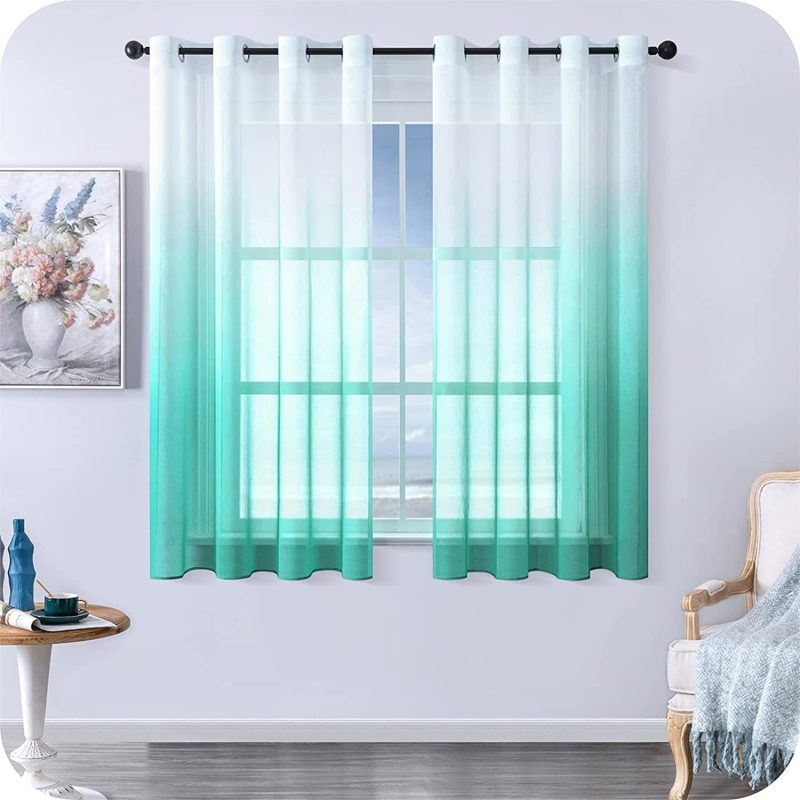 Modern Gradient Tulle Short Curtains For Living Room - Image 2