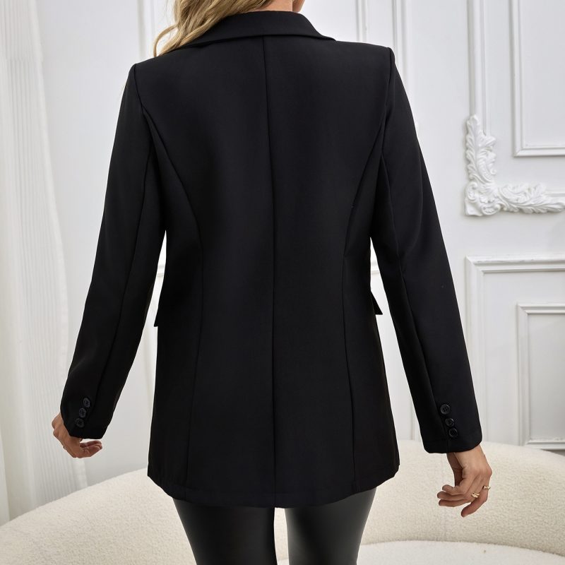 Lapel Button Long Sleeved Suit Jacket - Image 5