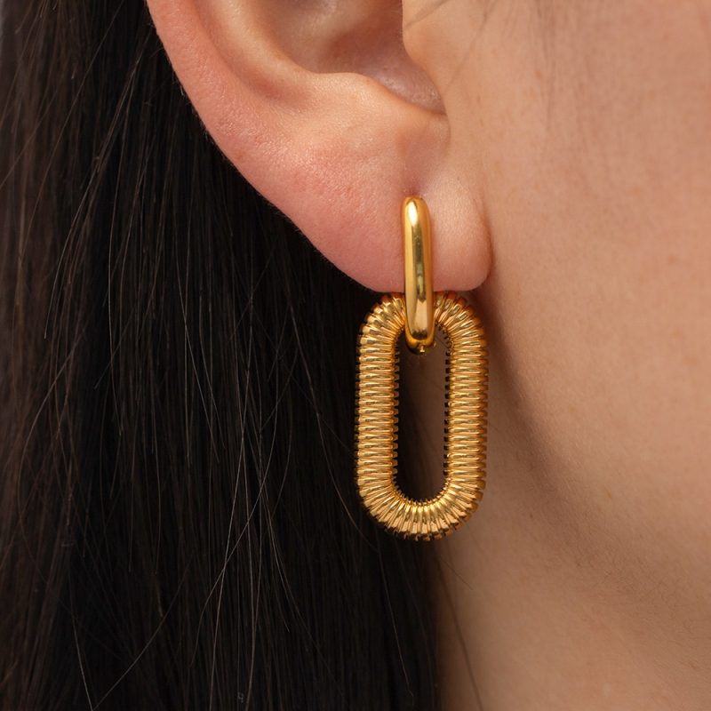 Stainless Steel Chain Dangle Earrings