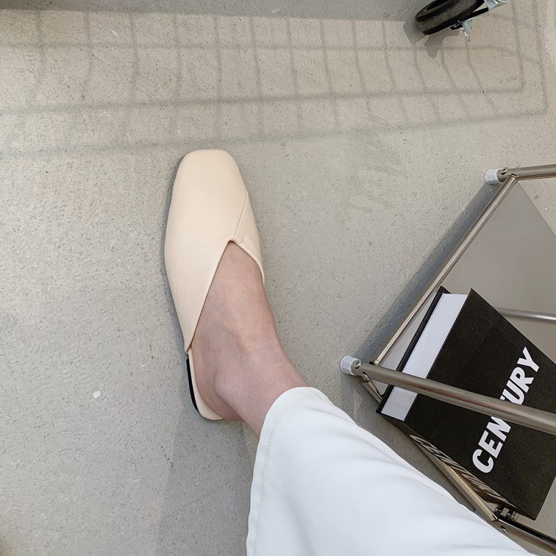 Square Toe Cap Half Slippers - Image 4