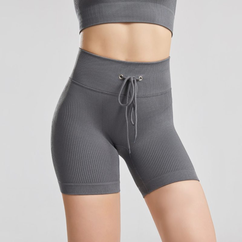 Plus Size Threaded Drawstring Yoga Short - Image 4