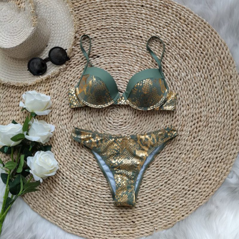 Women's Bikini Push Up Bronzing Split Swimsuit - Image 3