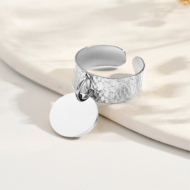 Ins Simple 18K Gold Stainless Steel Pendant Rings - Image 7