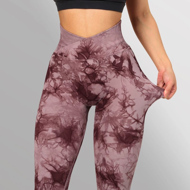 Women Seamless Tie Dye Leggings Pants - Image 2