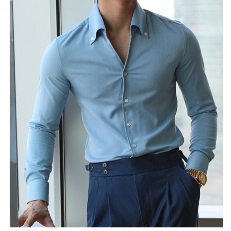 Italian Colllar Young Men's Shirt - Image 6