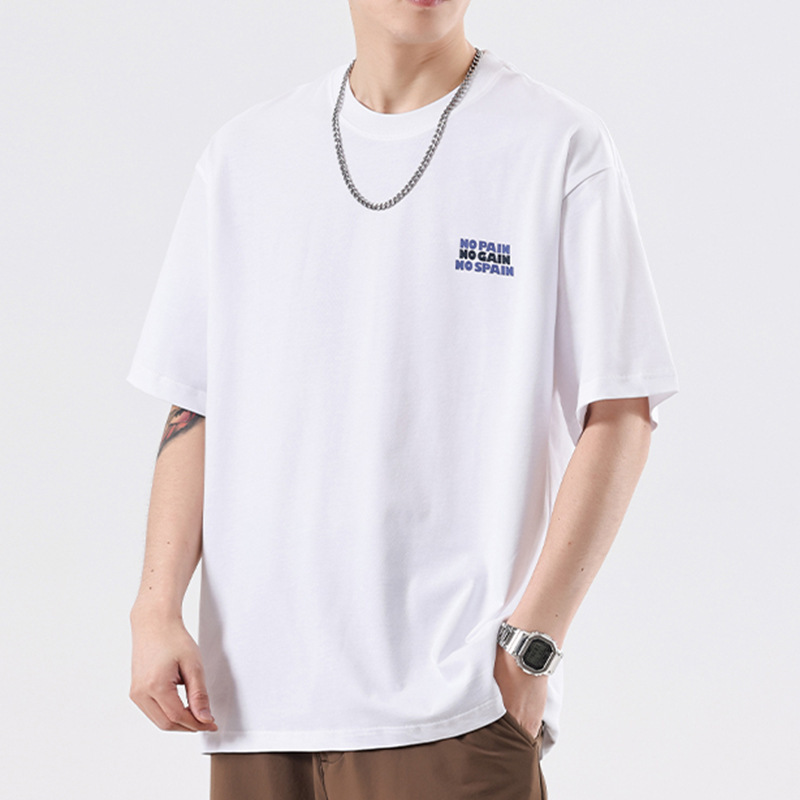 Summer Cotton Letter Print Short-sleeve T-shirt