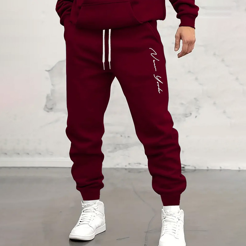 Casual Men's Letter Printed Tapered Trousers