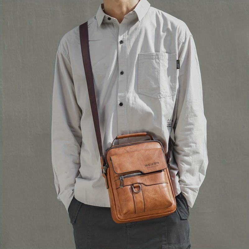 PU Leather Men's Shoulder Bag & Card Holder - Image 4