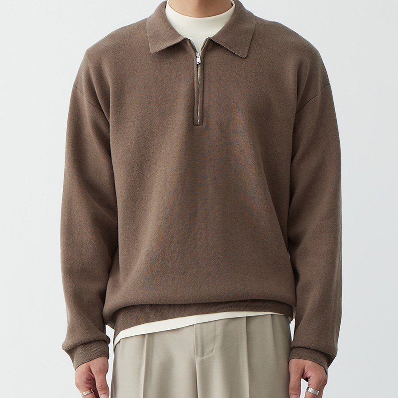 Casual Polo Collar Knitwear Sweater For Men