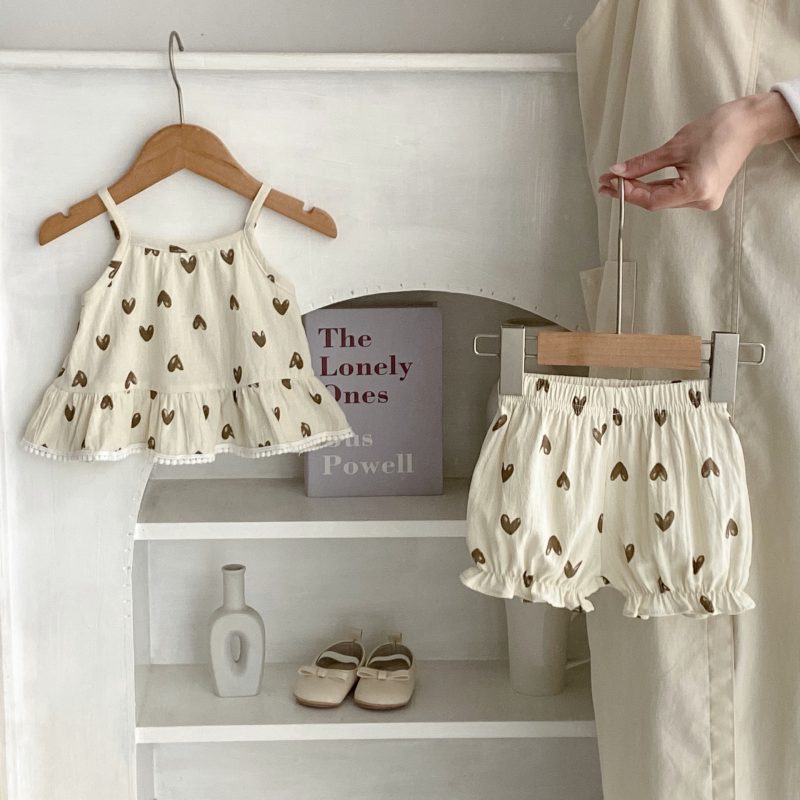 Baby Cute Heart Shape Pieces Suit - Image 4