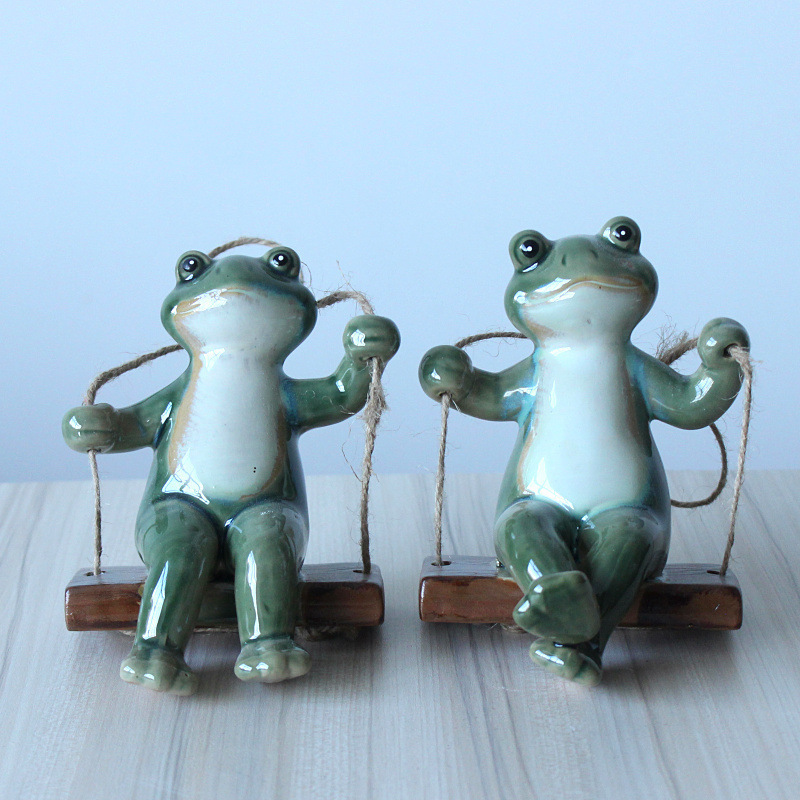 Home Ceramic Frog Crafts Ornaments