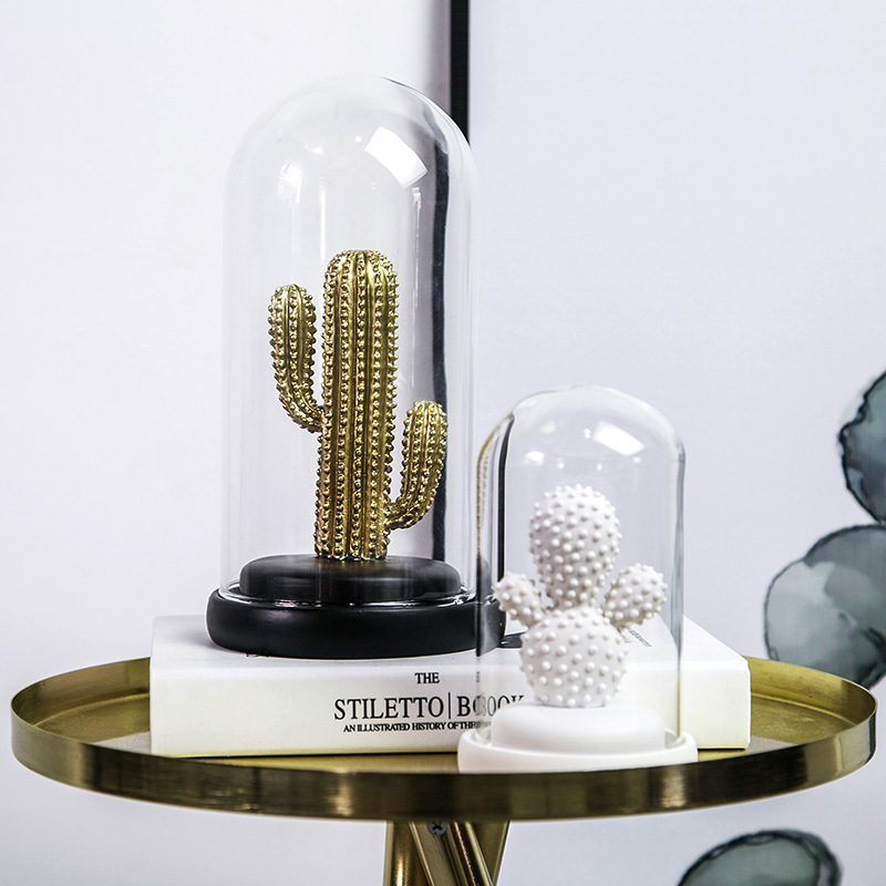 Simulation Glass Cover Cactus Ornaments