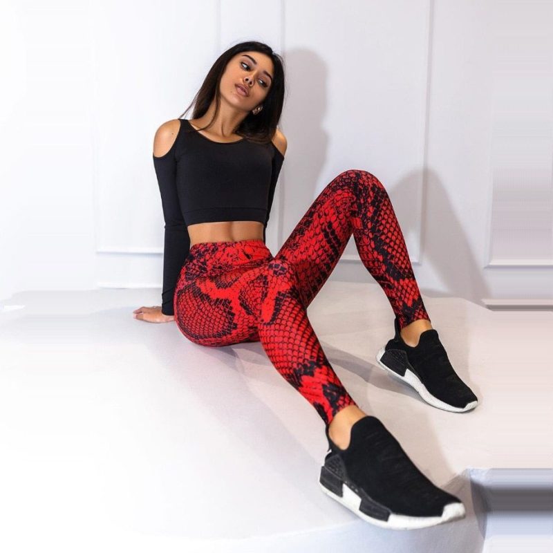 Snake Printed Push Up Fitness Sweatpants
