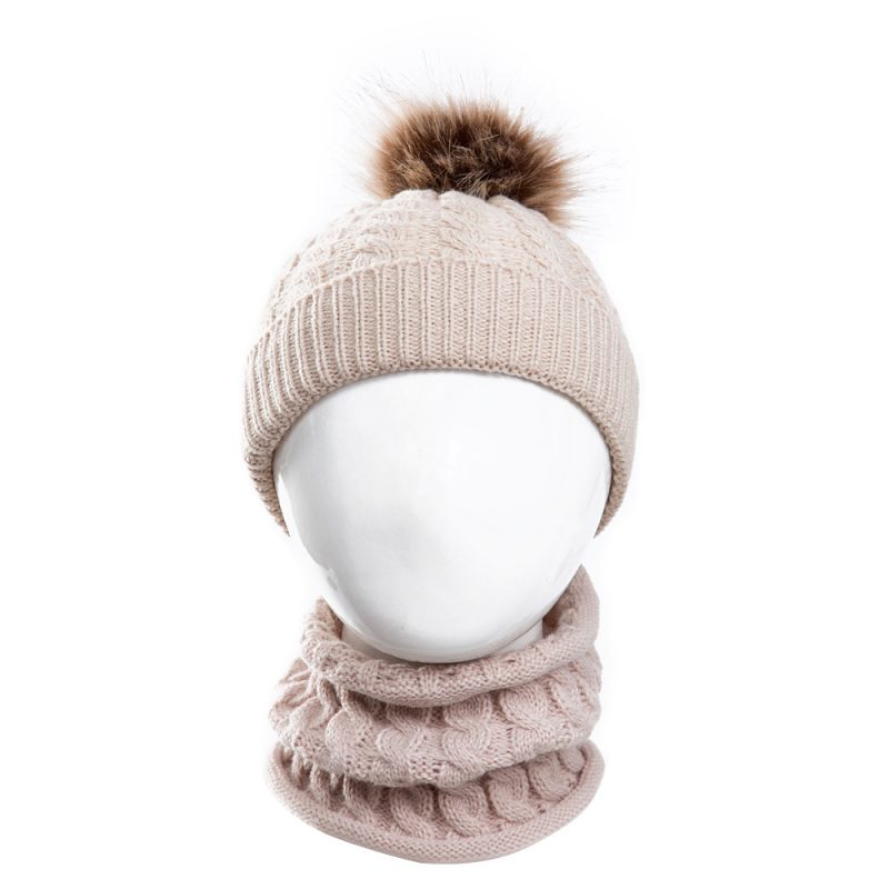 Woolen Baby Warm Knitted Cap With Neck - Image 5