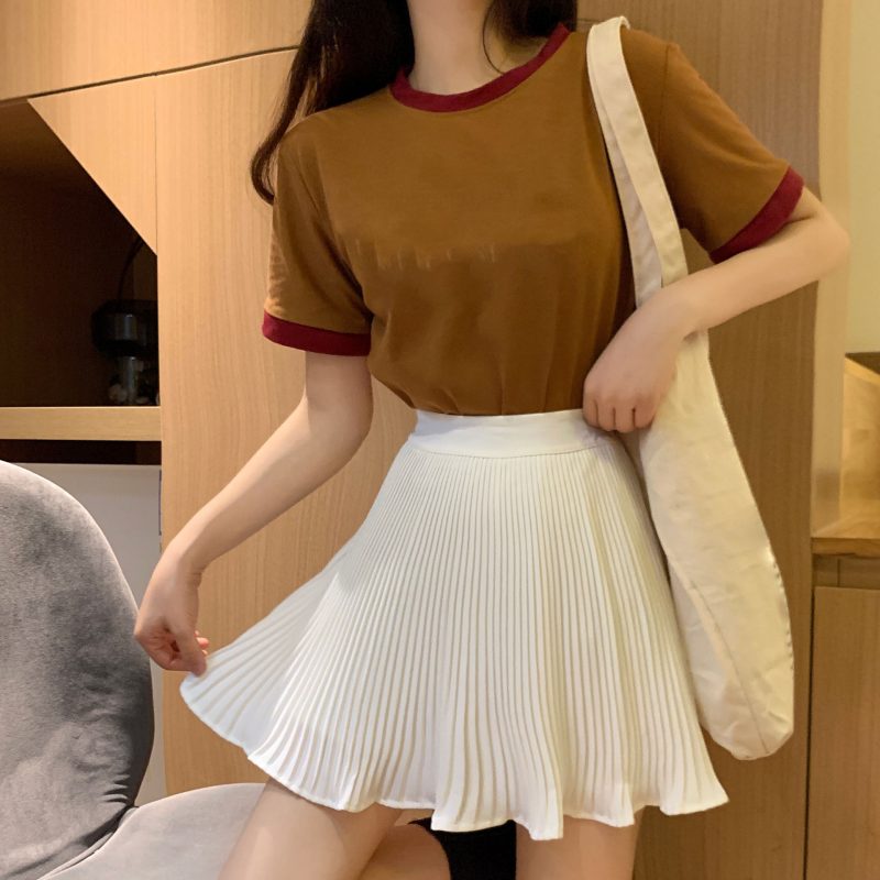 High Waist Slim White A-Line Skirt - Image 2
