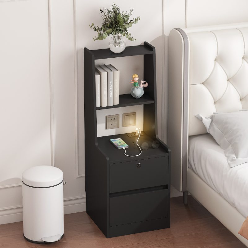 Modern Smart Nightstand With Charging Station