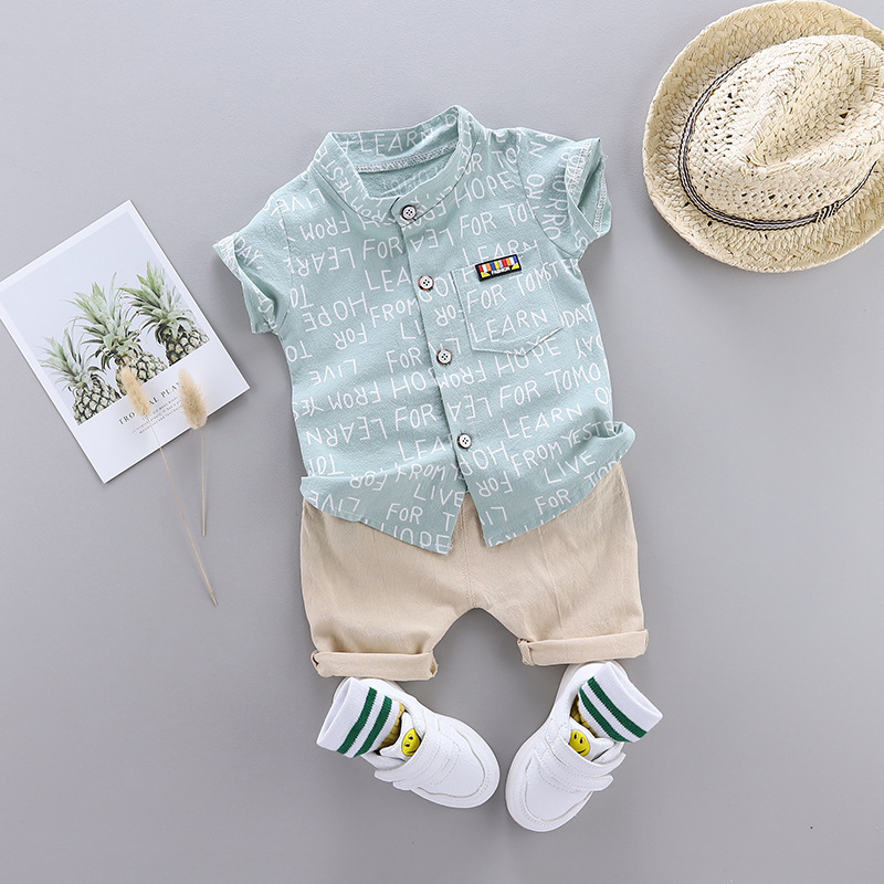 Short-Sleeved Letter Printing Clothing Suit