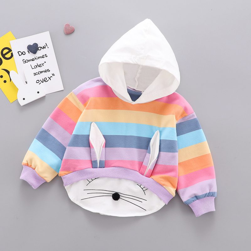 Long-Sleeved Children's Ear Hooded T-Shirt - Image 3