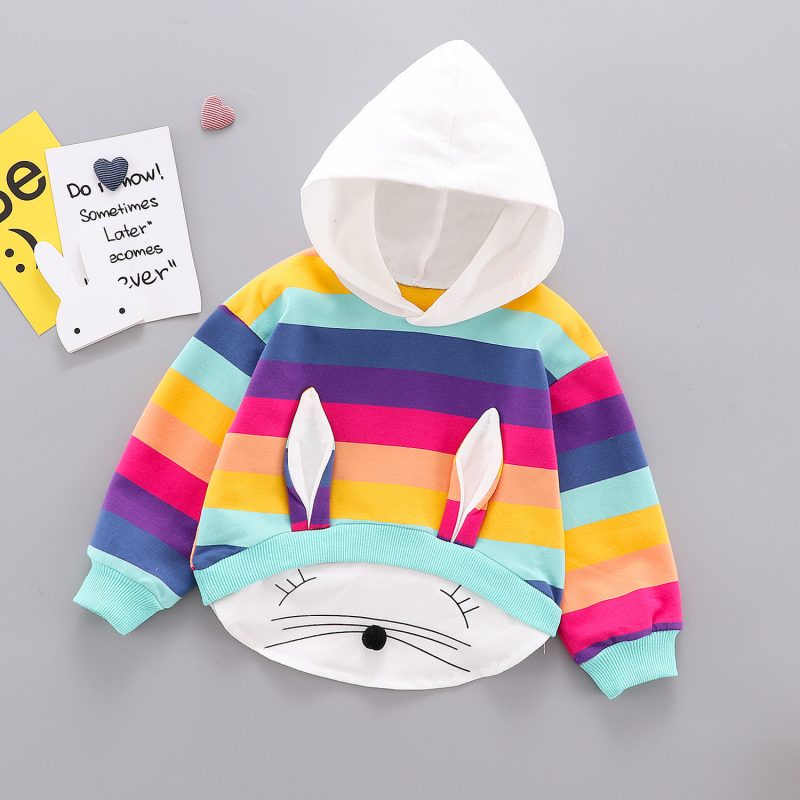 Long-Sleeved Children's Ear Hooded T-Shirt