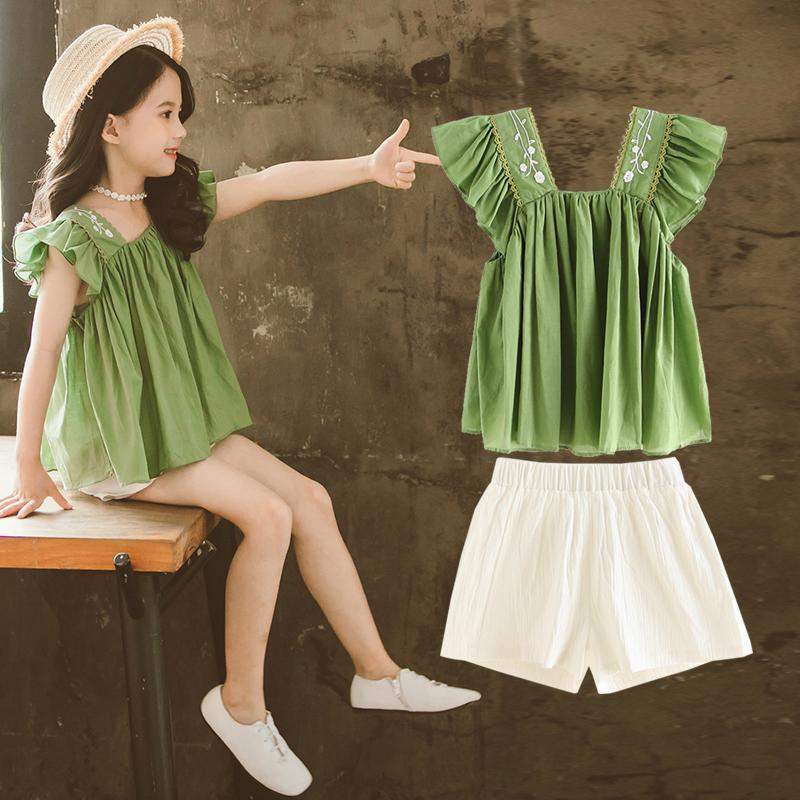 Short-Sleeved Girls Little Girl Suit