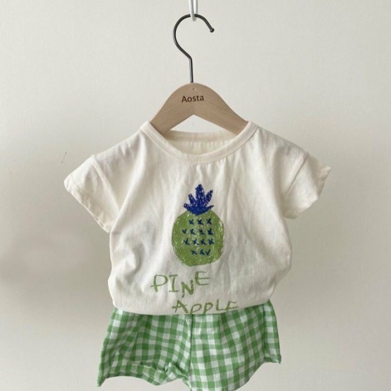 Happy Fruit Short-Sleeved Plaid Suit - Image 2