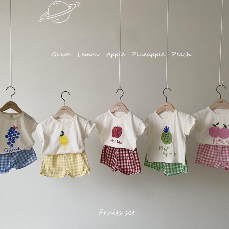 Happy Fruit Short-Sleeved Plaid Suit - Image 5