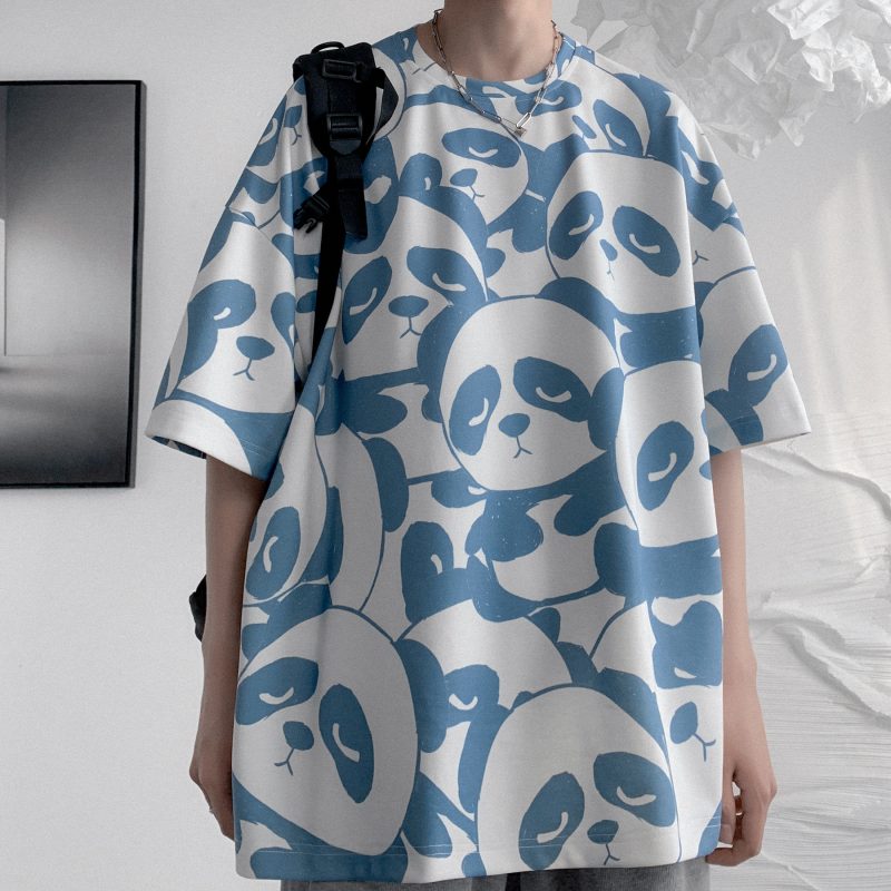 Full Print Panda Short-sleeved T-shirt Men - Image 2