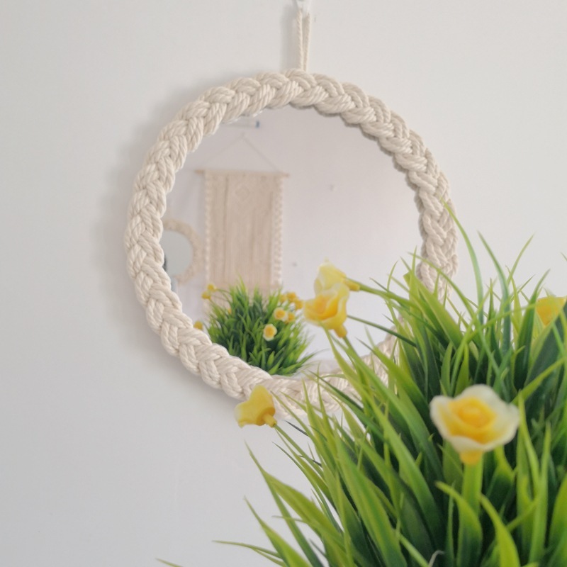 Handmade Nordic Tapestry Makeup Mirror