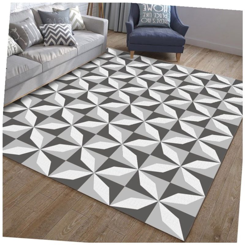 Pink Hexagon Pattern Soft Border Rug - Image 3