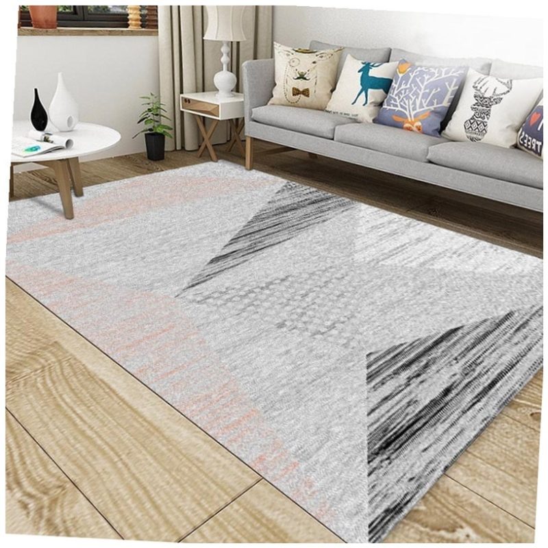 Pink Hexagon Pattern Soft Border Rug - Image 5