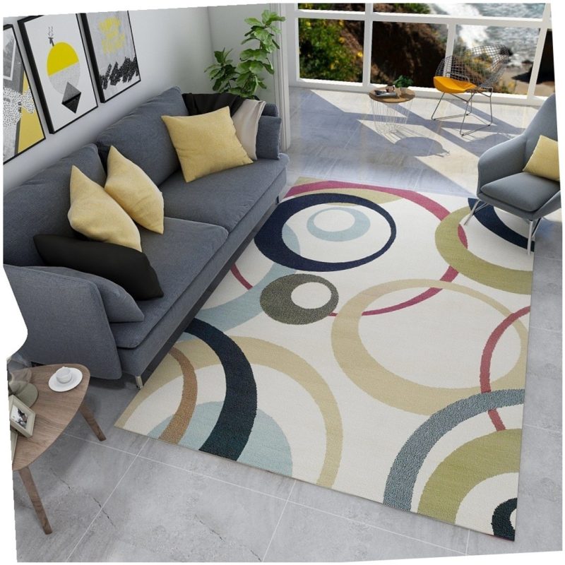 Pink Hexagon Pattern Soft Border Rug - Image 2