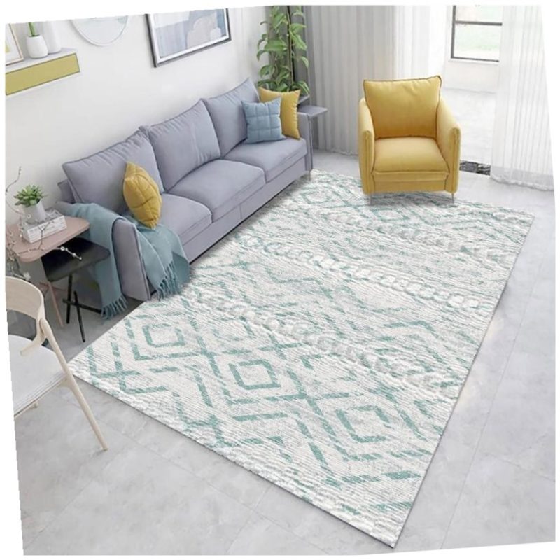 Pink Hexagon Pattern Soft Border Rug - Image 8