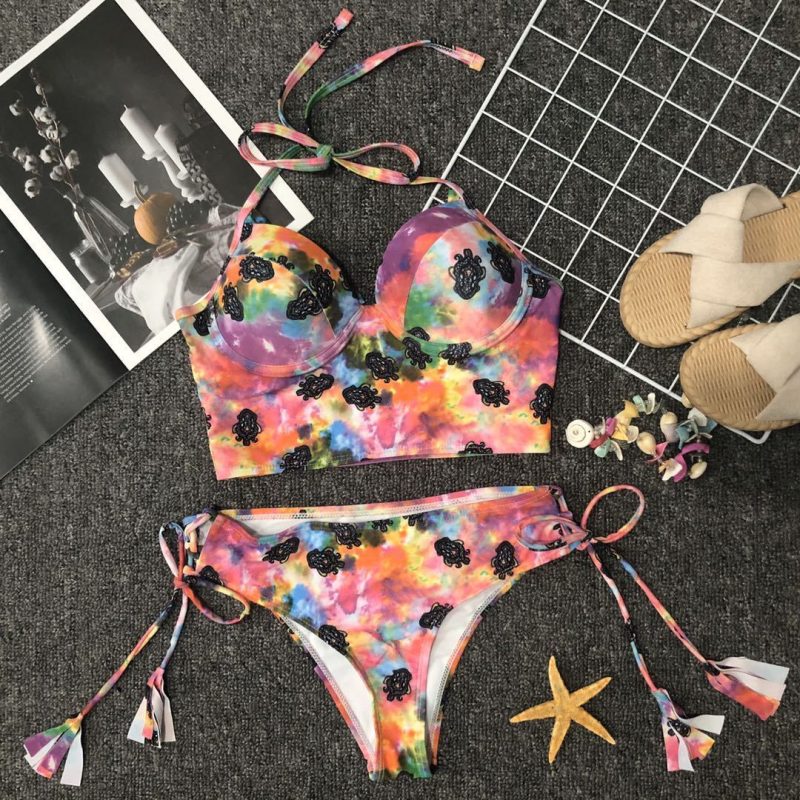 Dyed Split Swimsuit For Women - Image 3