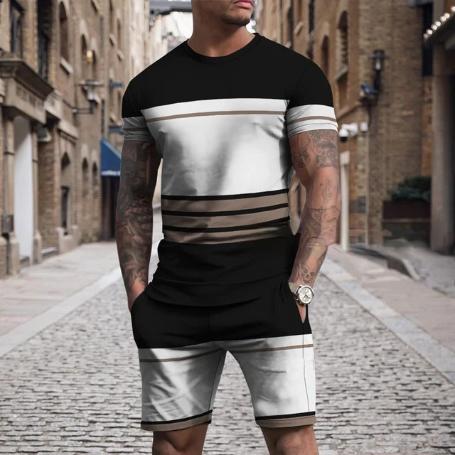 Short Sleeve Casual Round Neck Sportswear Suit