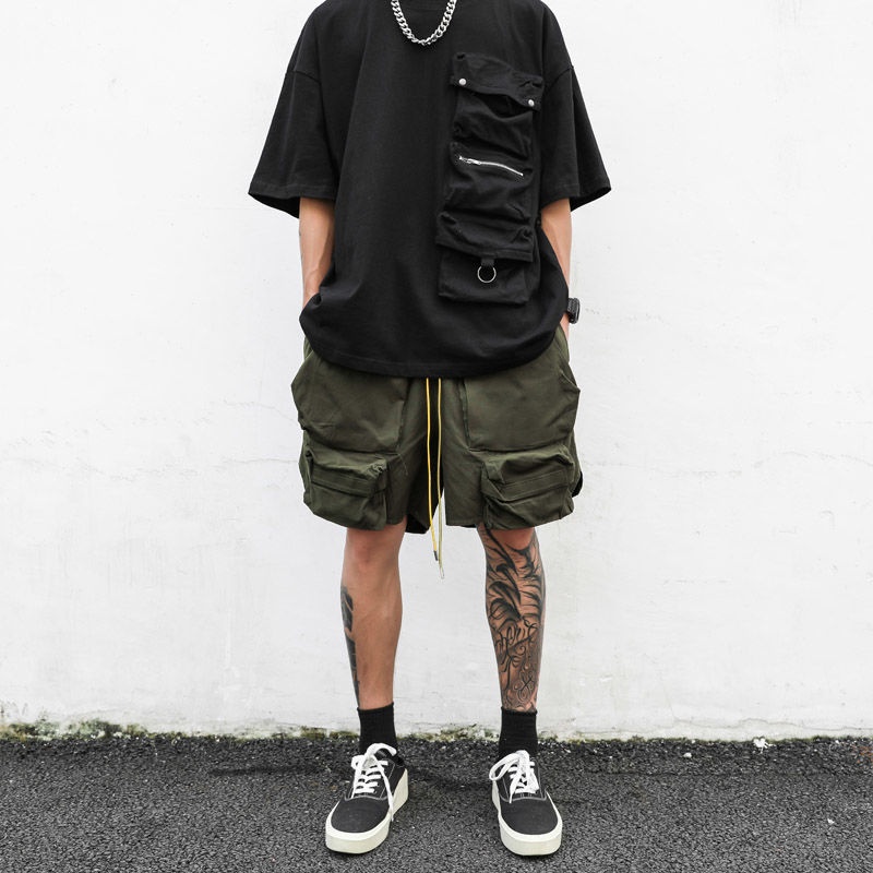 Military Green Men's Washed Shorts