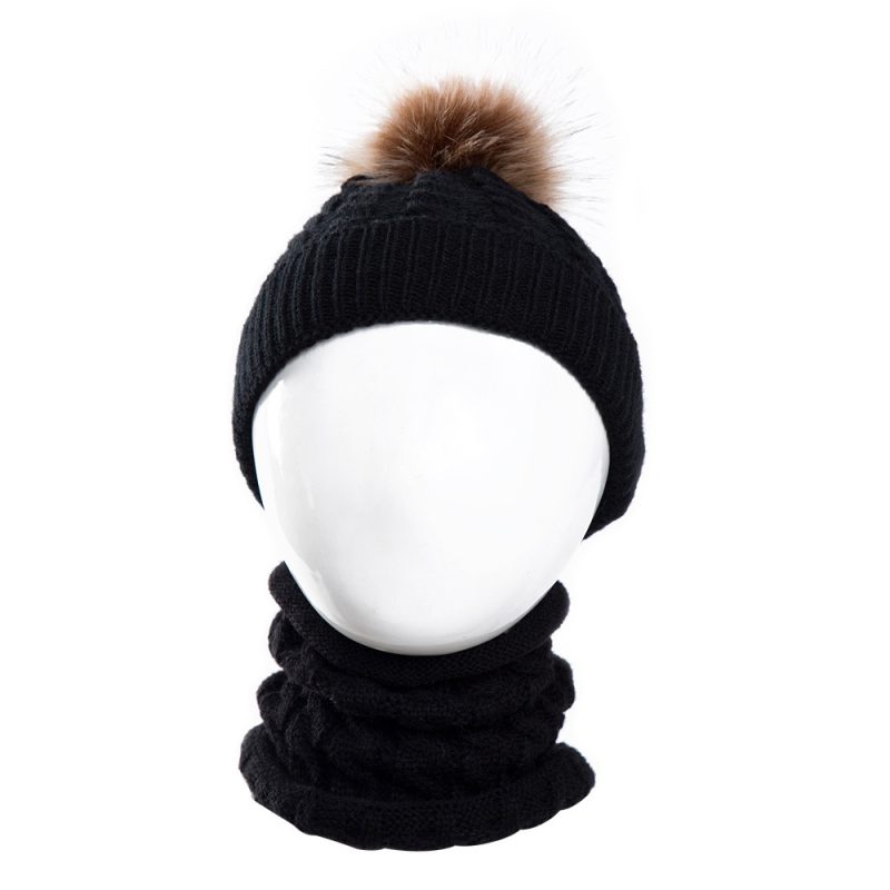 Woolen Baby Warm Knitted Cap With Neck - Image 6