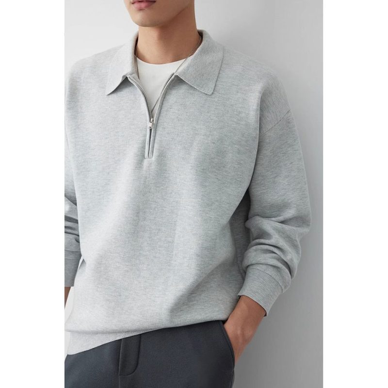 Casual Polo Collar Knitwear Sweater For Men - Image 8