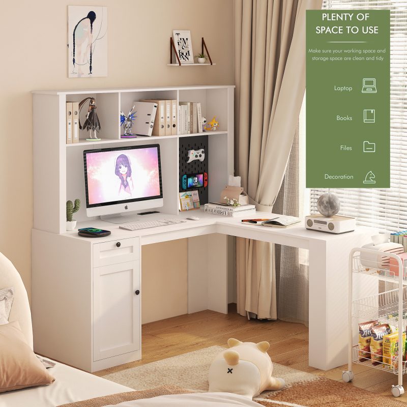L Shaped Computer Desk Drawers With Storage - Image 10