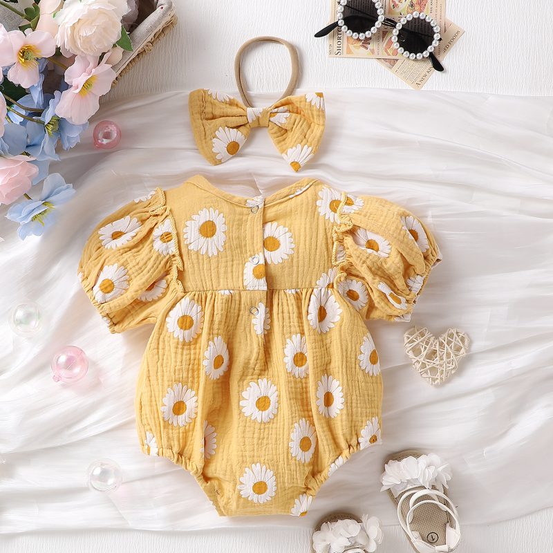 Summer Cheerful Floral Infant Baby Rompers - Image 7