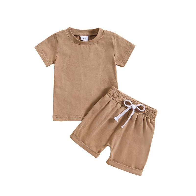 Short-sleeved Children's Cotton & Linen Suit - Image 5