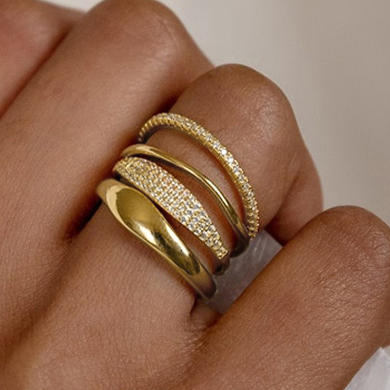 4pcs Rhinestones Rings Set