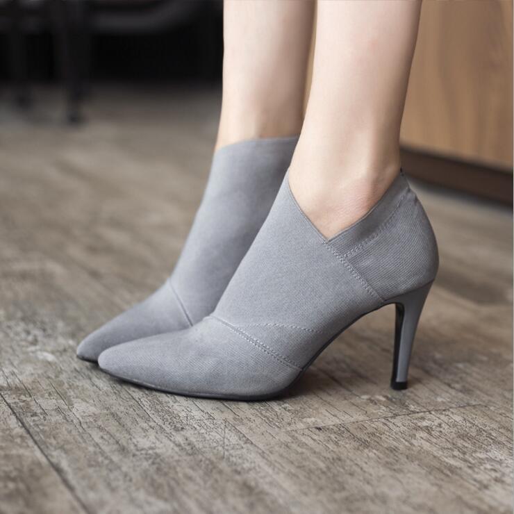 Women Retro High Heel Ankle Boot Shoes