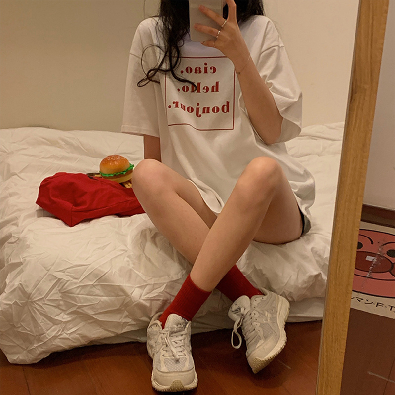 Mid-Length Loose Retro Tops