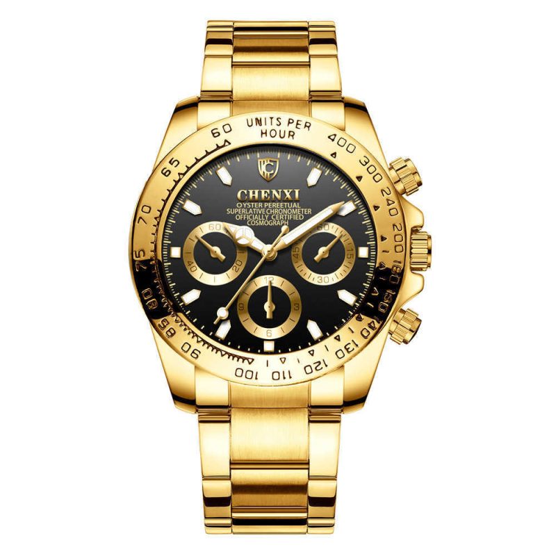 Gold Men's Electroplating Luminous Business Watch - Image 3
