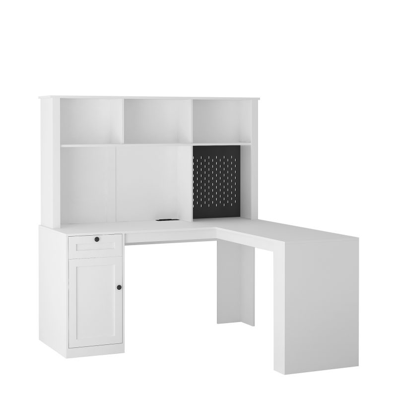 L Shaped Computer Desk Drawers With Storage - Image 4