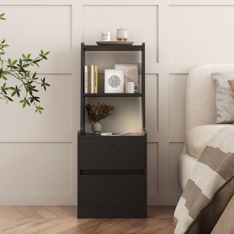Modern Smart Nightstand With Charging Station - Image 10