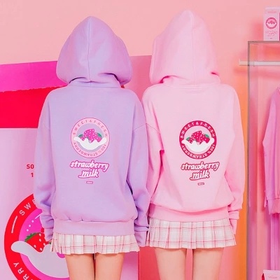 Women's Casual Strawberry Milk Cute Sweatshirt