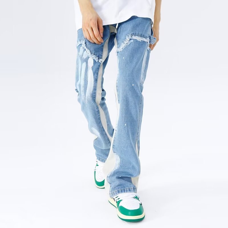Men Streetwear Baggy Flared Jeans