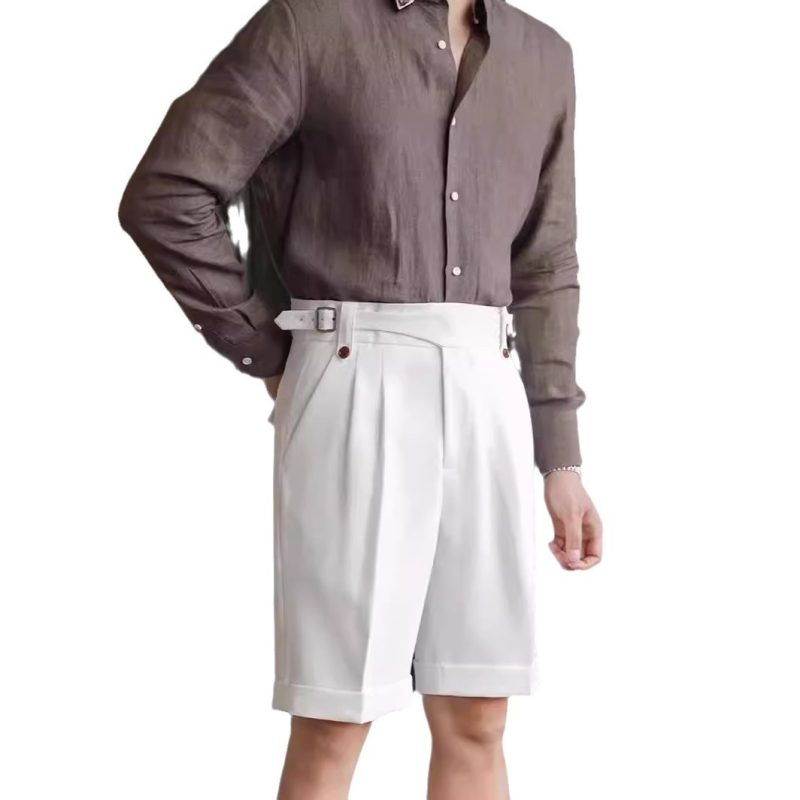 Retro Italian Men Suit Shorts - Image 9
